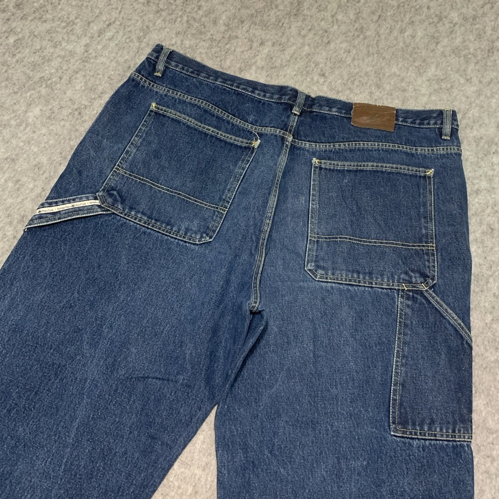 Y2K 90s Beverly Hills Polo Club Men's Carpenter Baggy Jeans 100% COTTON - 44X30 - Picture 4 of 16